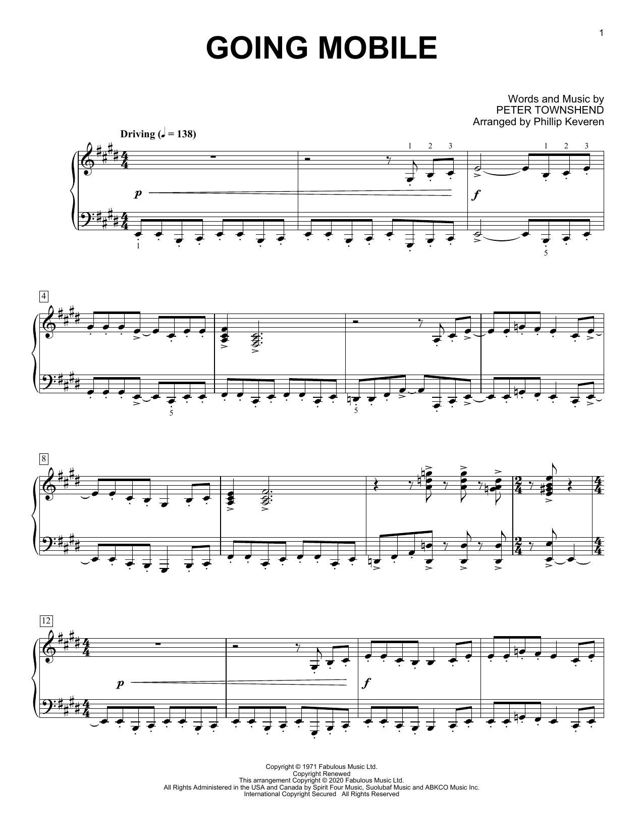 Download The Who Going Mobile [Classical version] (arr. Sheet Music