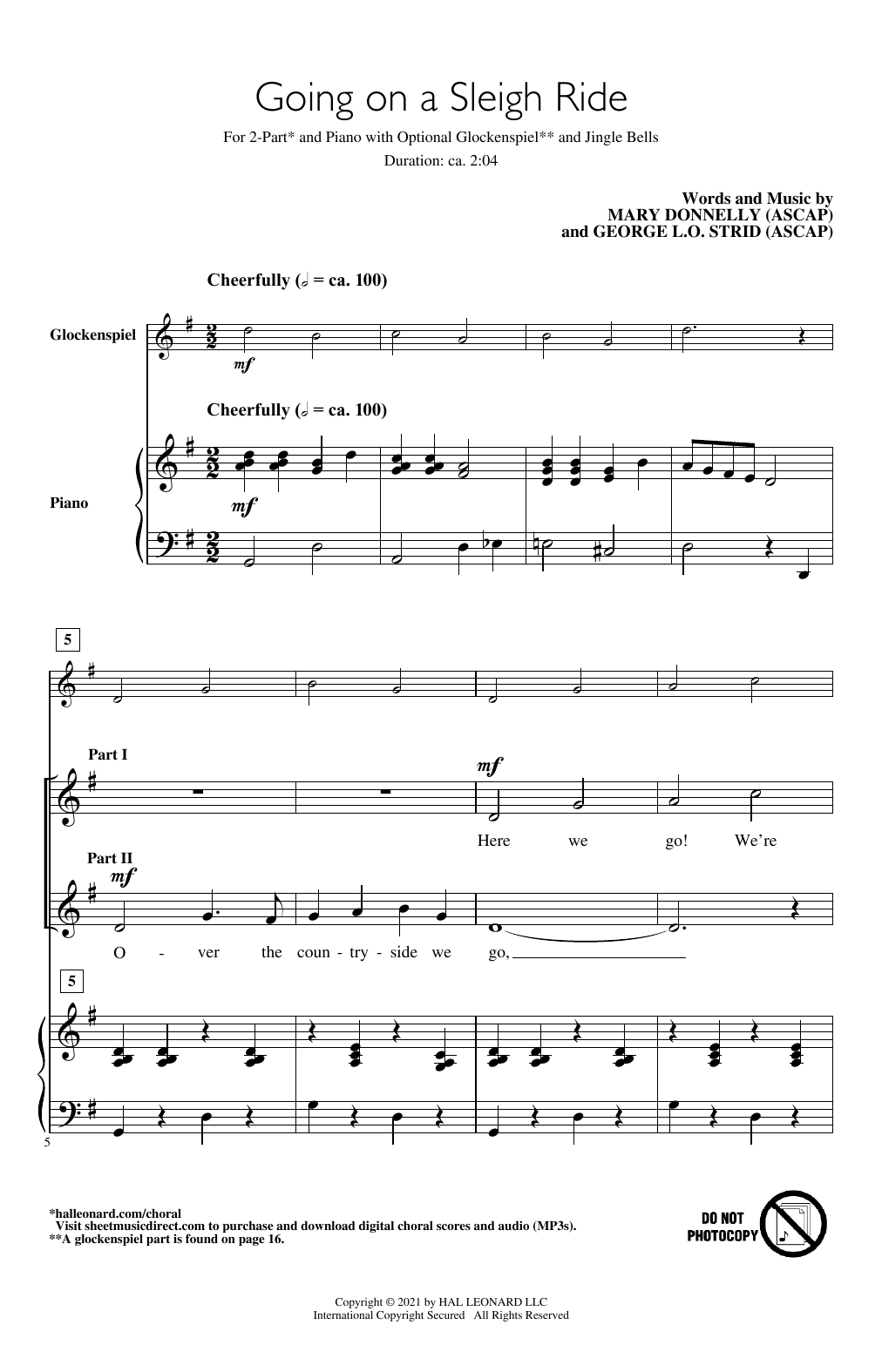 Download Mary Donnelly and George L.O. Strid Going On A Sleigh Ride Sheet Music