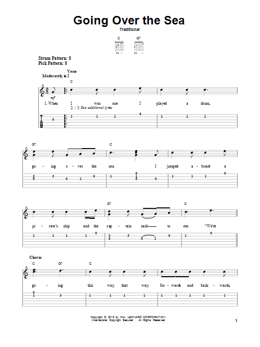 Download Traditional Going Over The Sea Sheet Music