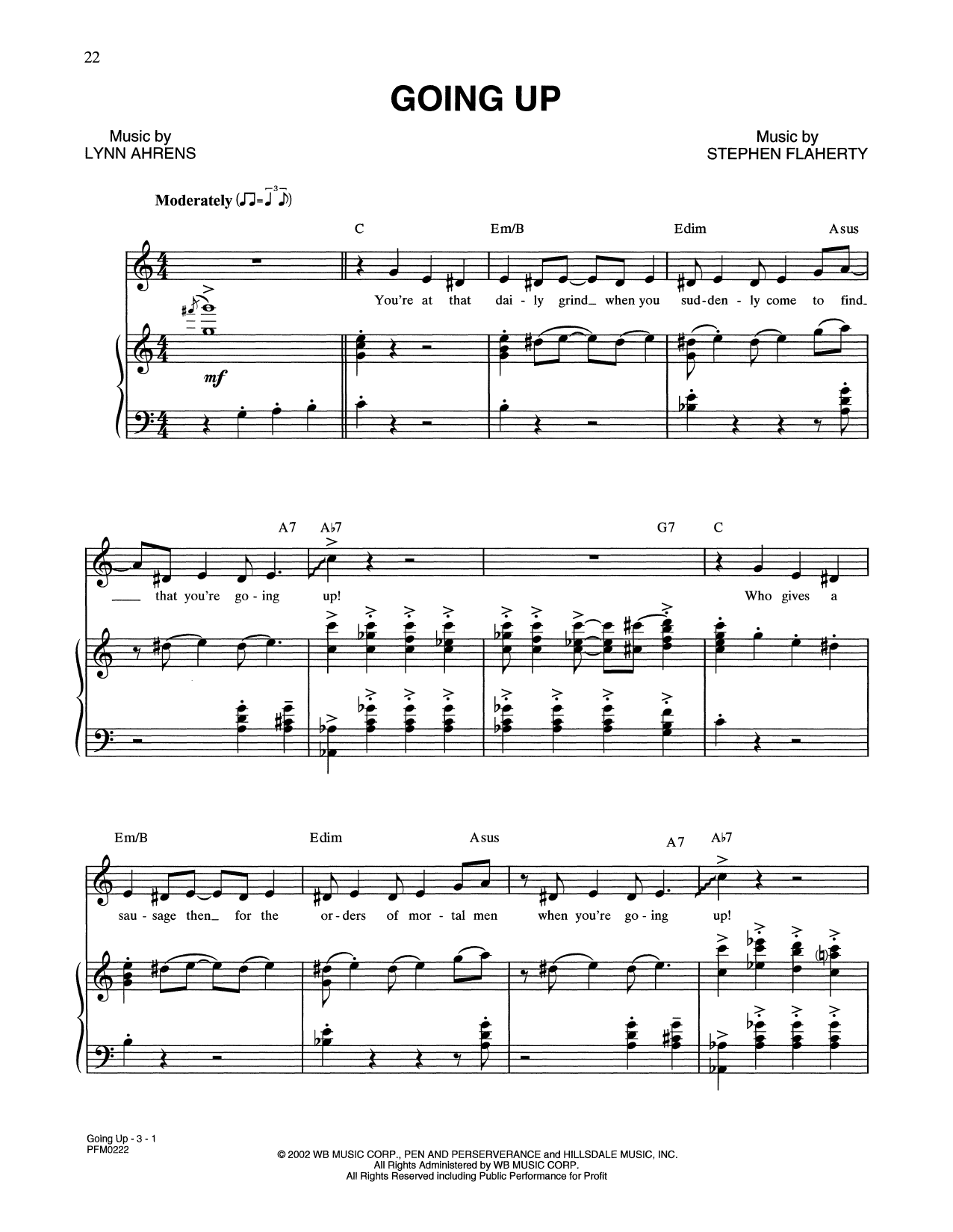 Download Lynn Ahrens and Stephen Flaherty Going Up (from A Man Of No Importance: Sheet Music
