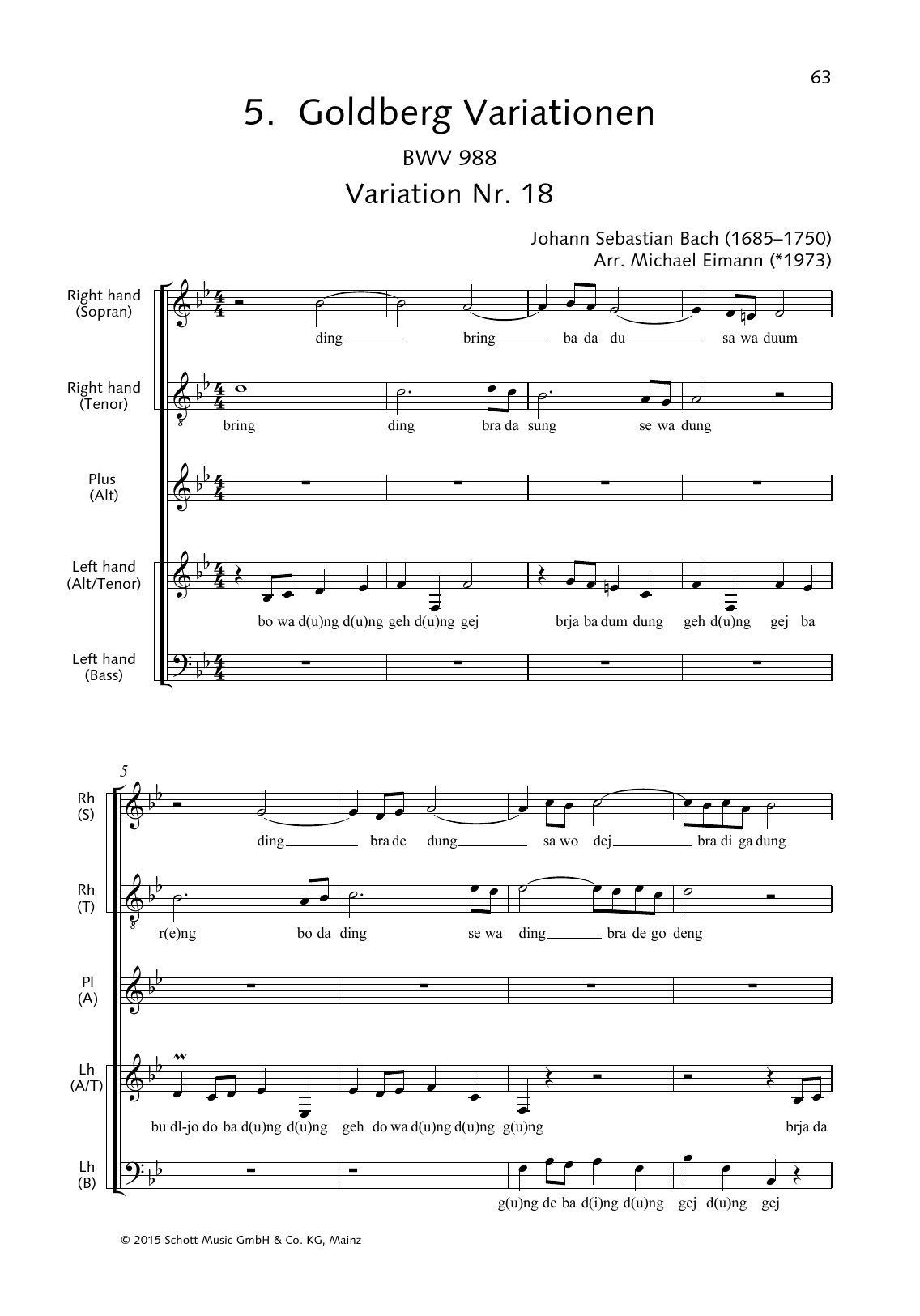 Download Johann Sebastian Bach Goldberg Variations, Variation No. 18 Sheet Music