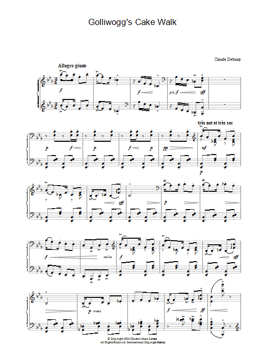 Download Claude Debussy Golliwogg's Cake Walk Sheet Music