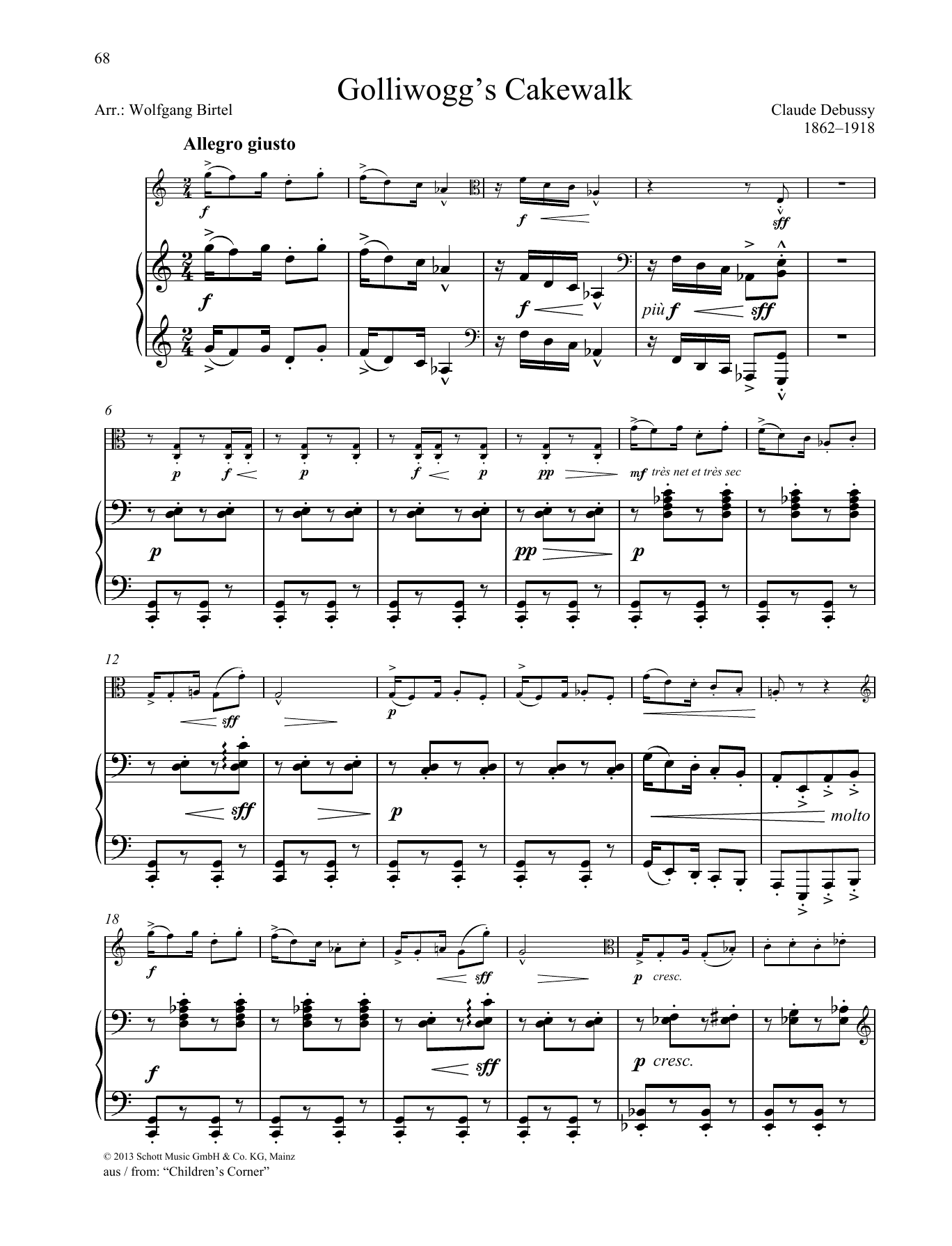 Download Claude Debussy Golliwogg's Cakewalk Sheet Music