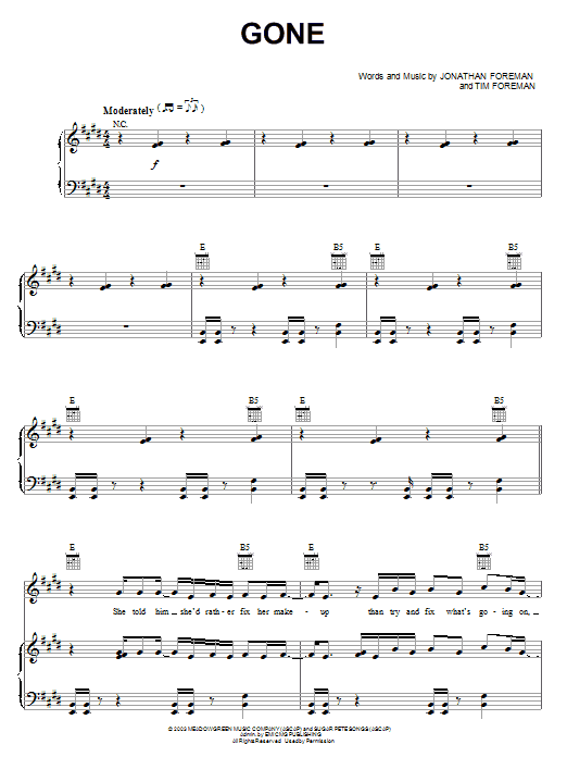Download Switchfoot Gone Sheet Music