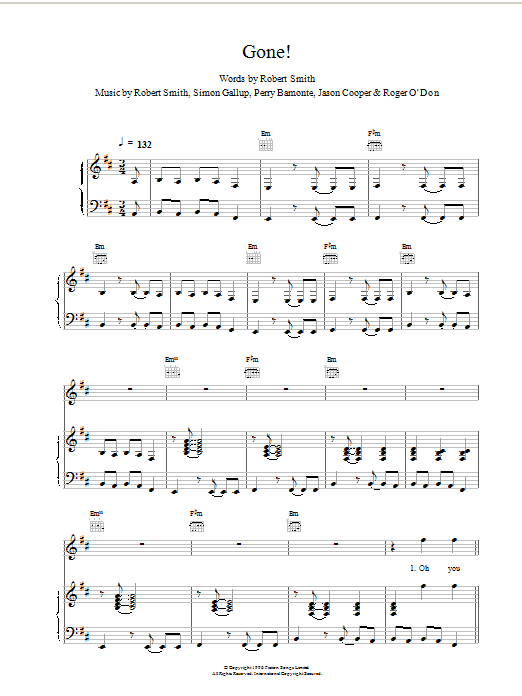 Download The Cure Gone! Sheet Music