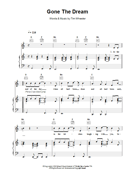 Ash Gone The Dream sheet music notes printable PDF score