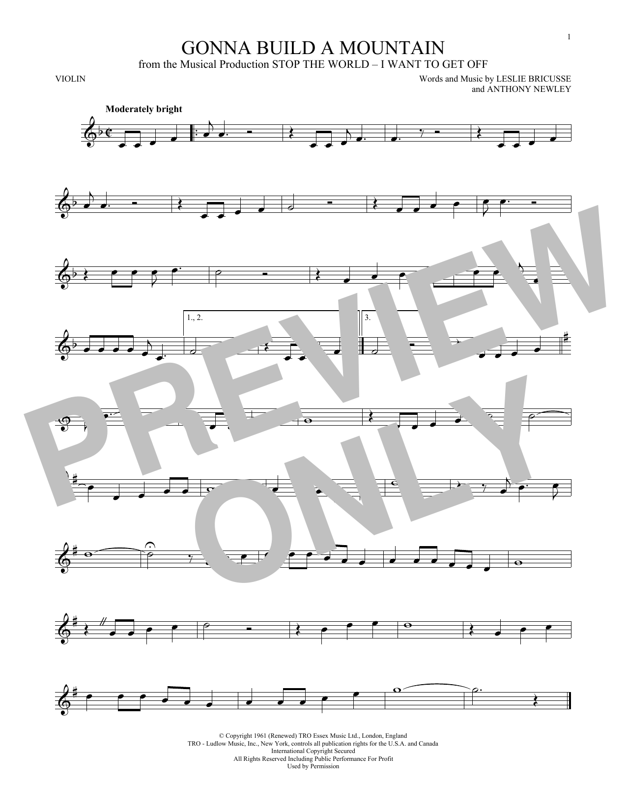 Download Leslie Bricusse Gonna Build A Mountain Sheet Music