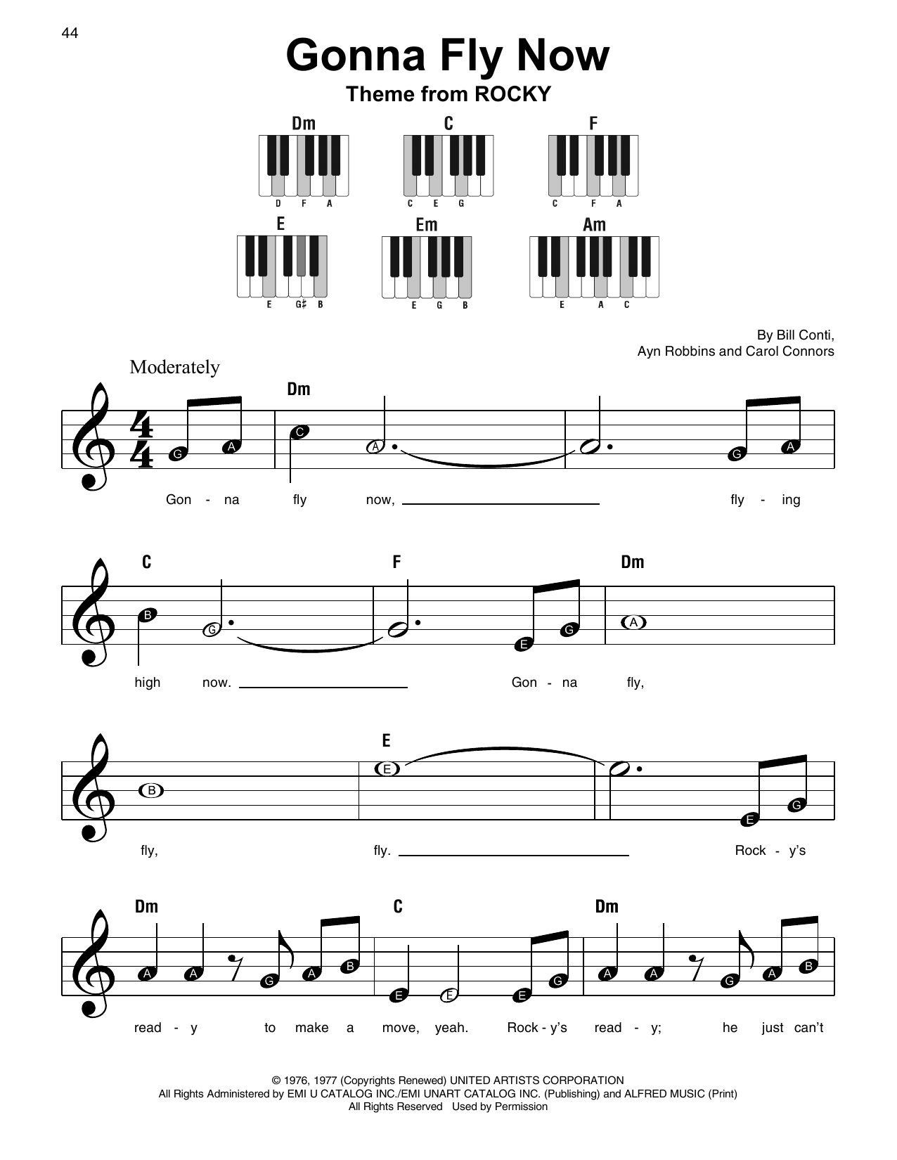 Download Bill Conti Gonna Fly Now Sheet Music