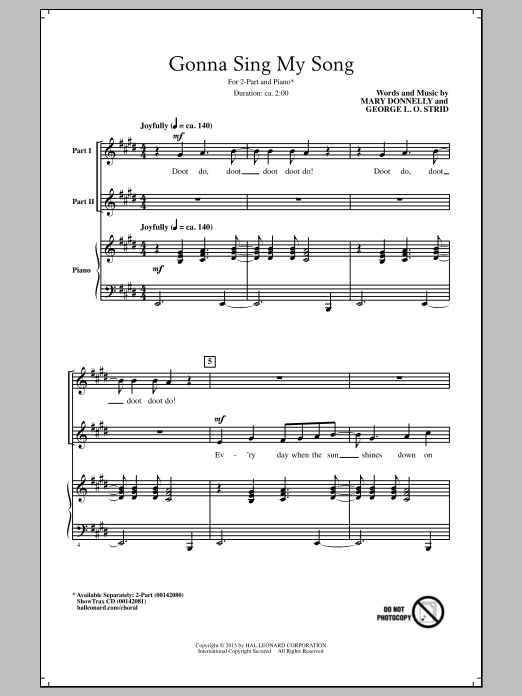 Download Mary Donnelly Gonna Sing My Song Sheet Music