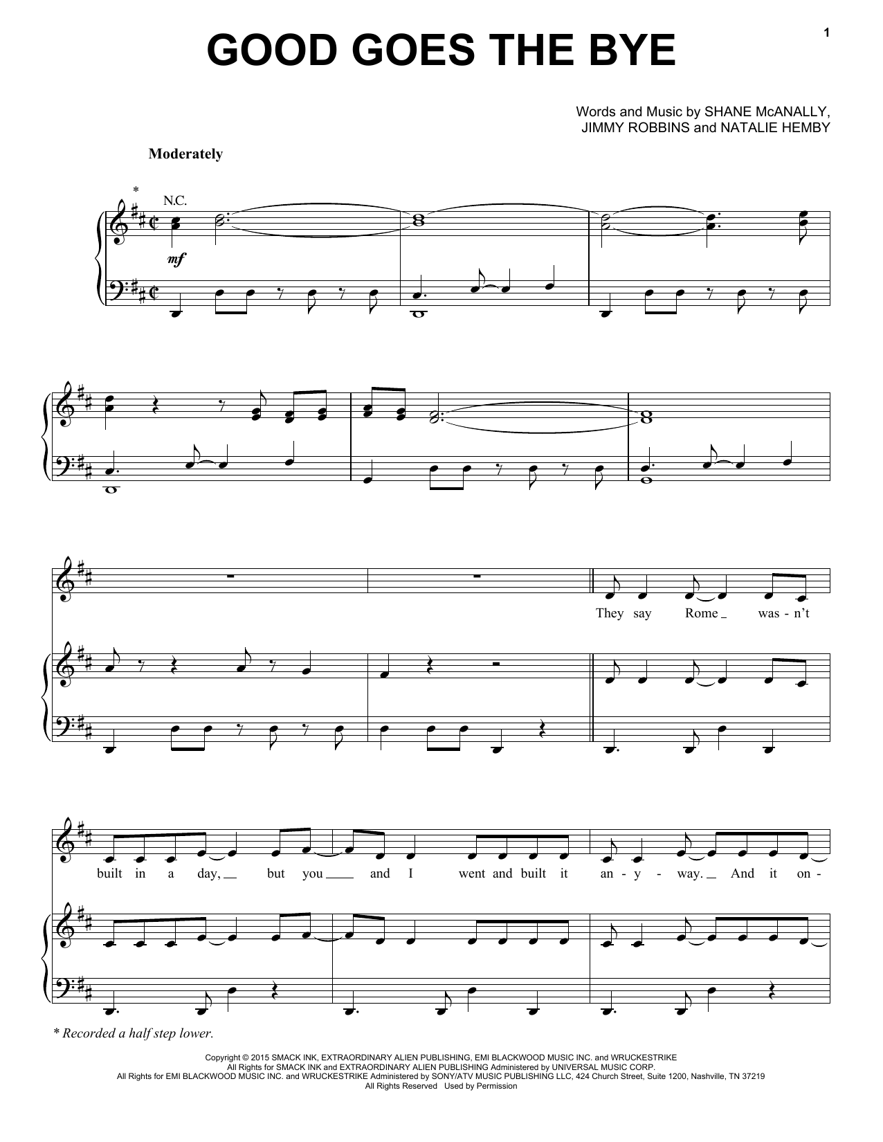 Download Kelly Clarkson Good Goes The Bye Sheet Music