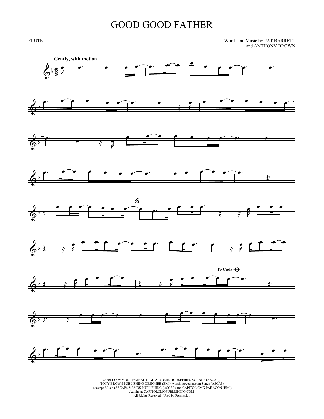 Chris Tomlin Good Good Father sheet music notes printable PDF score