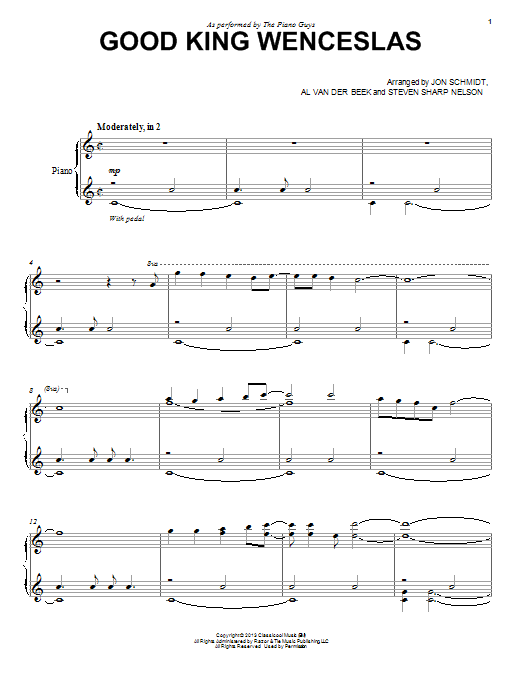 Download The Piano Guys Good King Wenceslas Sheet Music