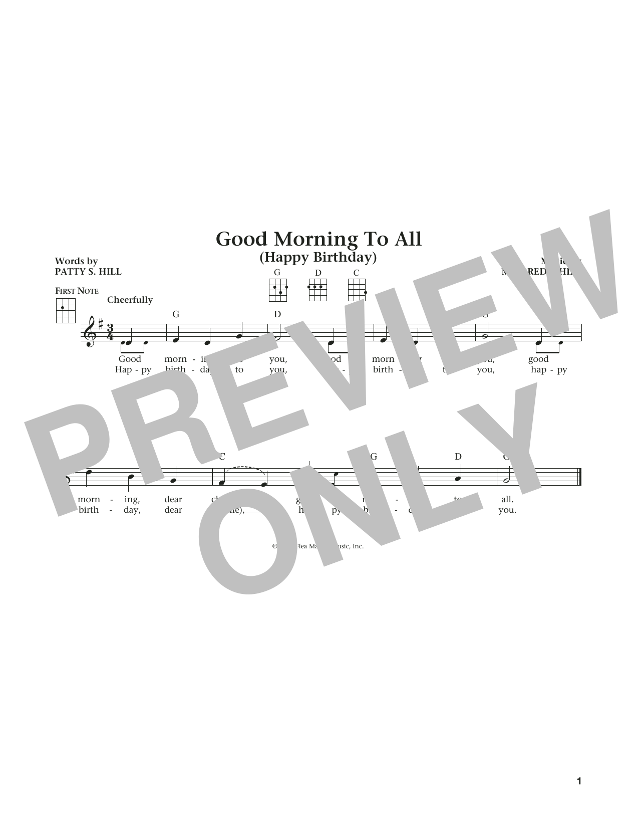 Download Mildred J. Hill Good Morning To All (from The Daily Uku Sheet Music