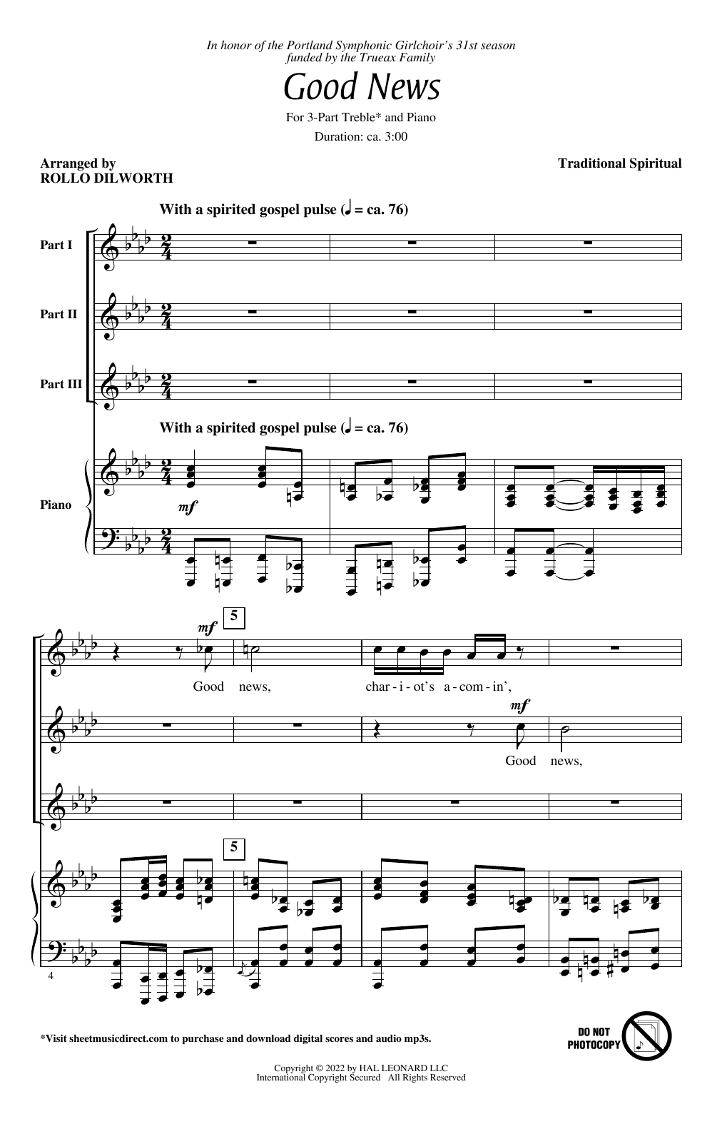 Download Traditional Spiritual Good News (arr. Rollo Dilworth) Sheet Music