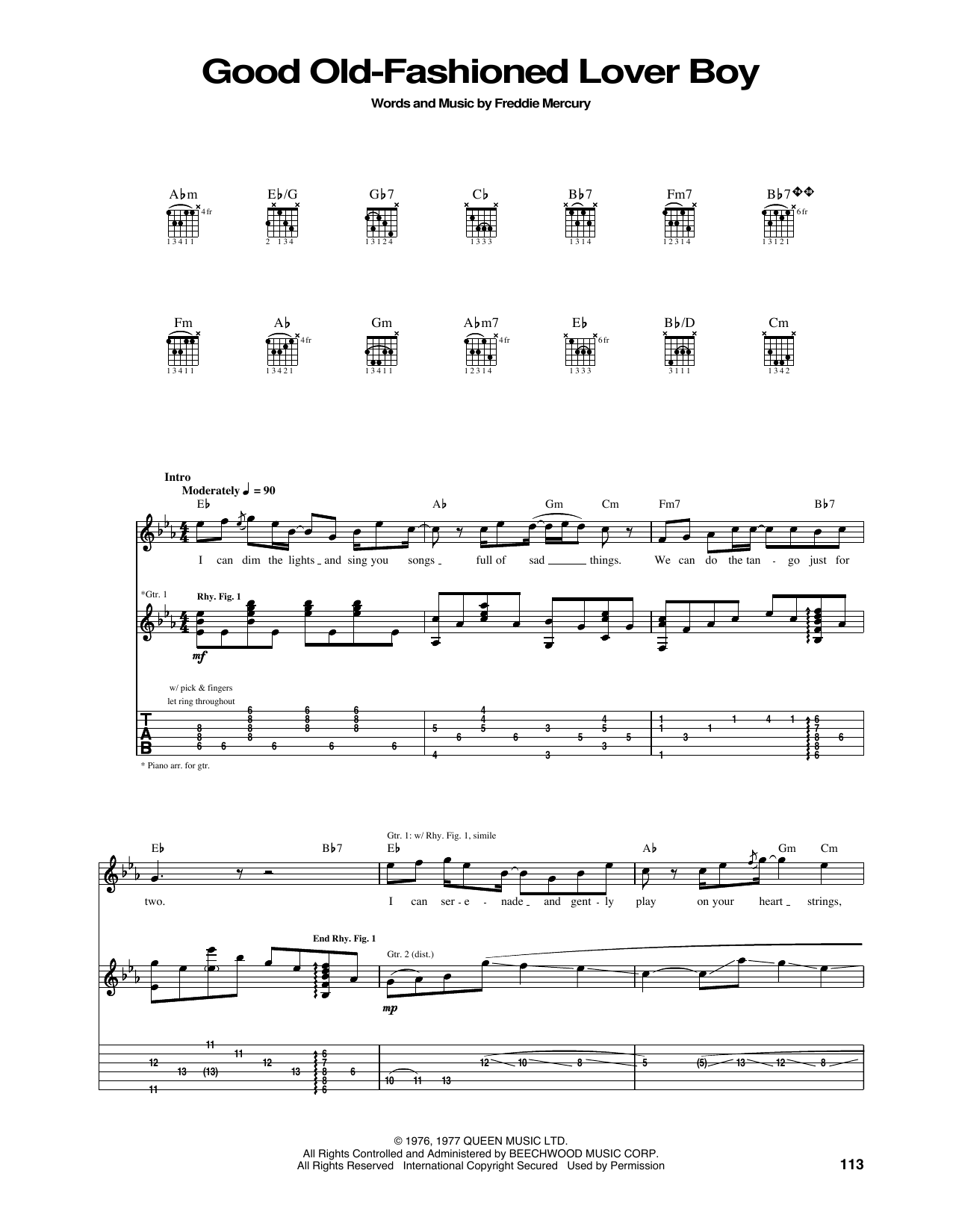 Download Queen Good Old-Fashioned Lover Boy Sheet Music