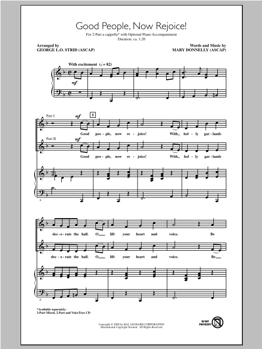 Download Mary Donnelly Good People, Now Rejoice! (arr. George Sheet Music