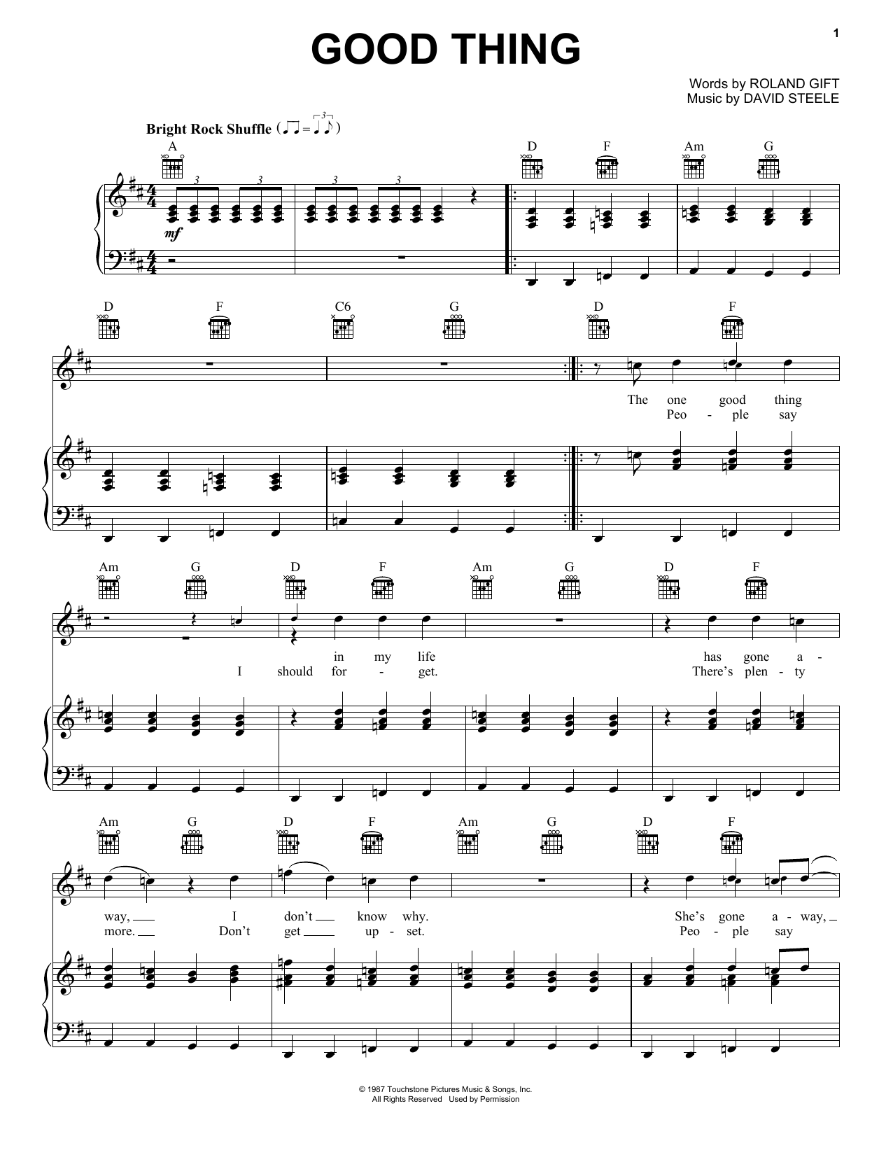 Download Fine Young Cannibals Good Thing Sheet Music