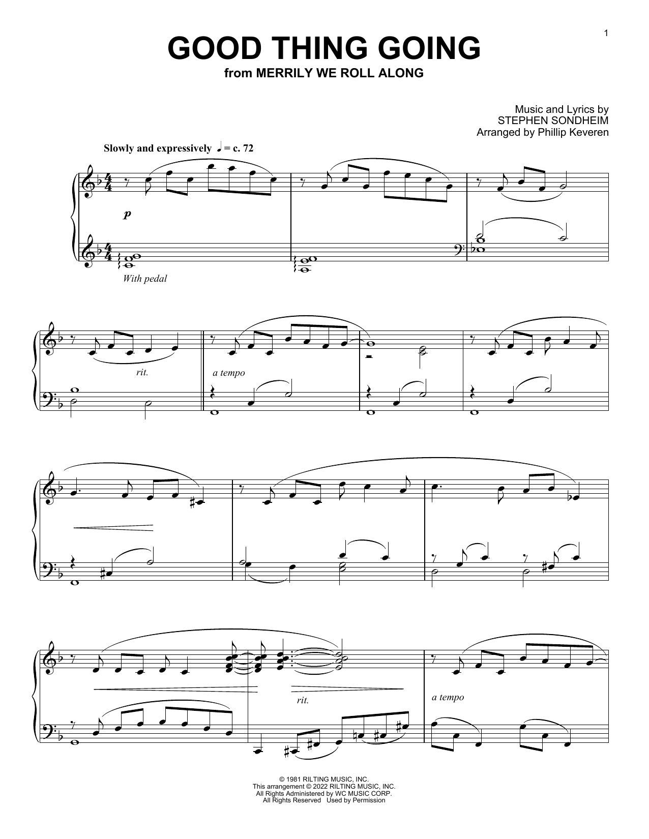 Download Stephen Sondheim Good Thing Going (from Merrily We Roll Sheet Music