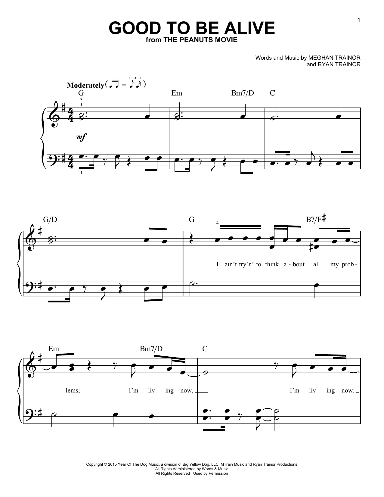 Download Meghan Trainor Good To Be Alive Sheet Music