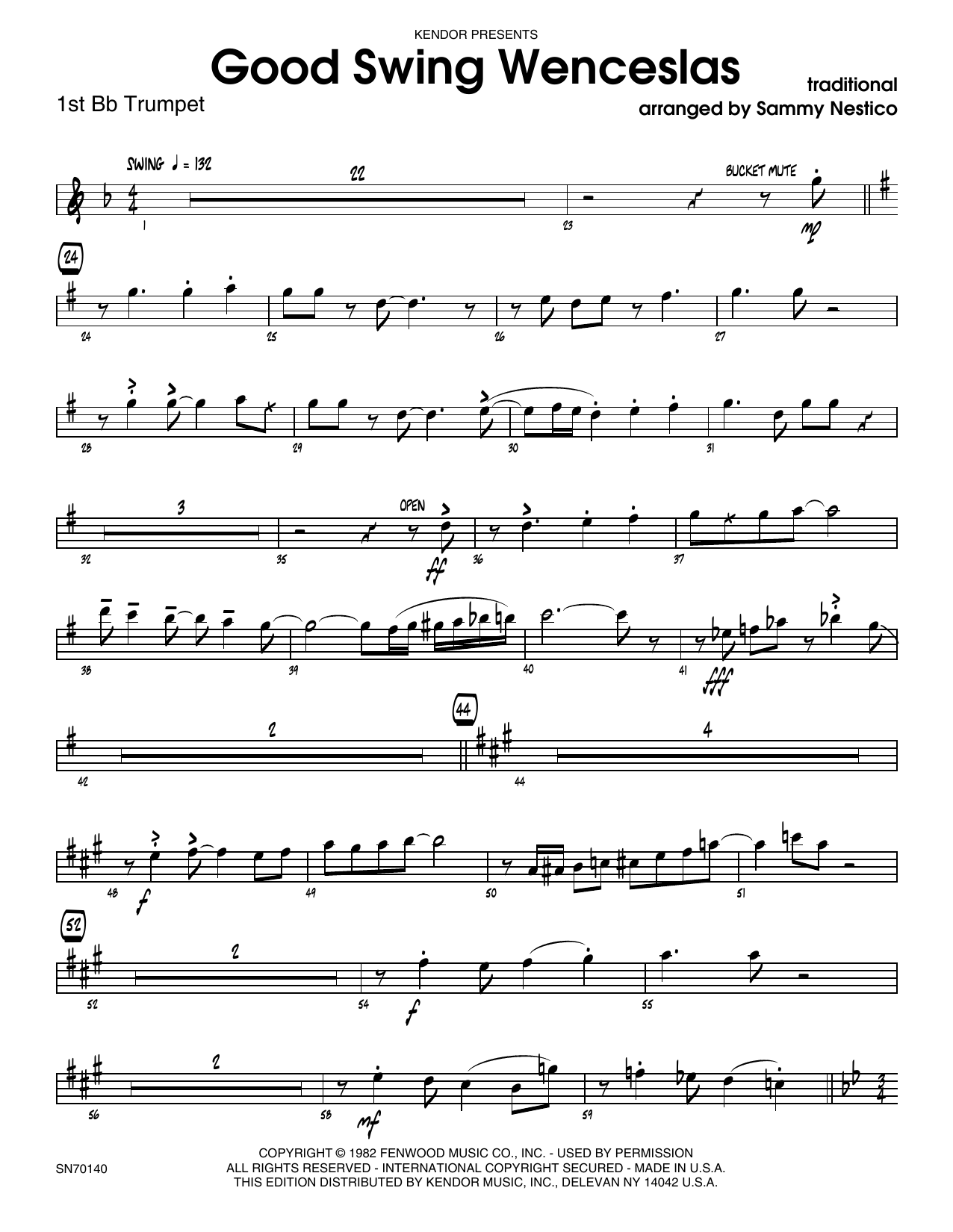 Download Sammy Nestico Good Swing Wenceslas - 1st Bb Trumpet Sheet Music
