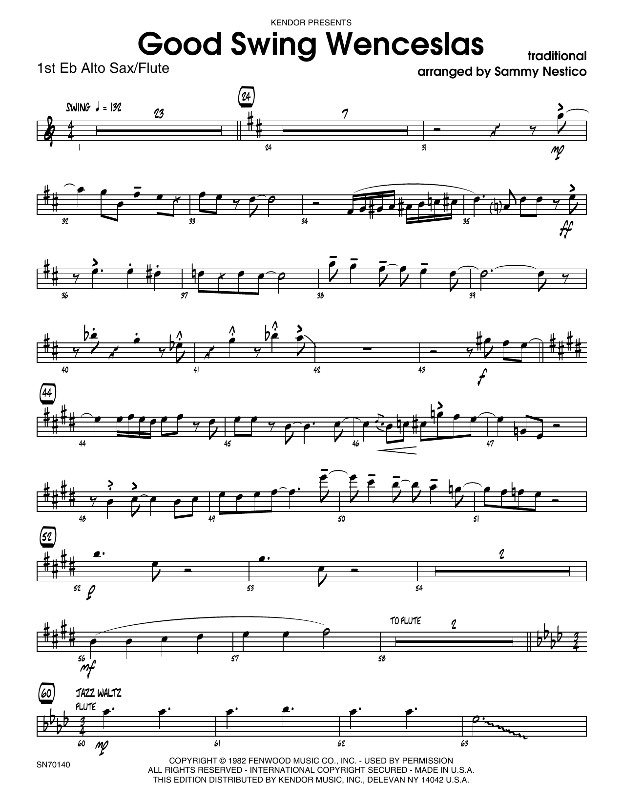 Download Sammy Nestico Good Swing Wenceslas - 1st Eb Alto Saxo Sheet Music