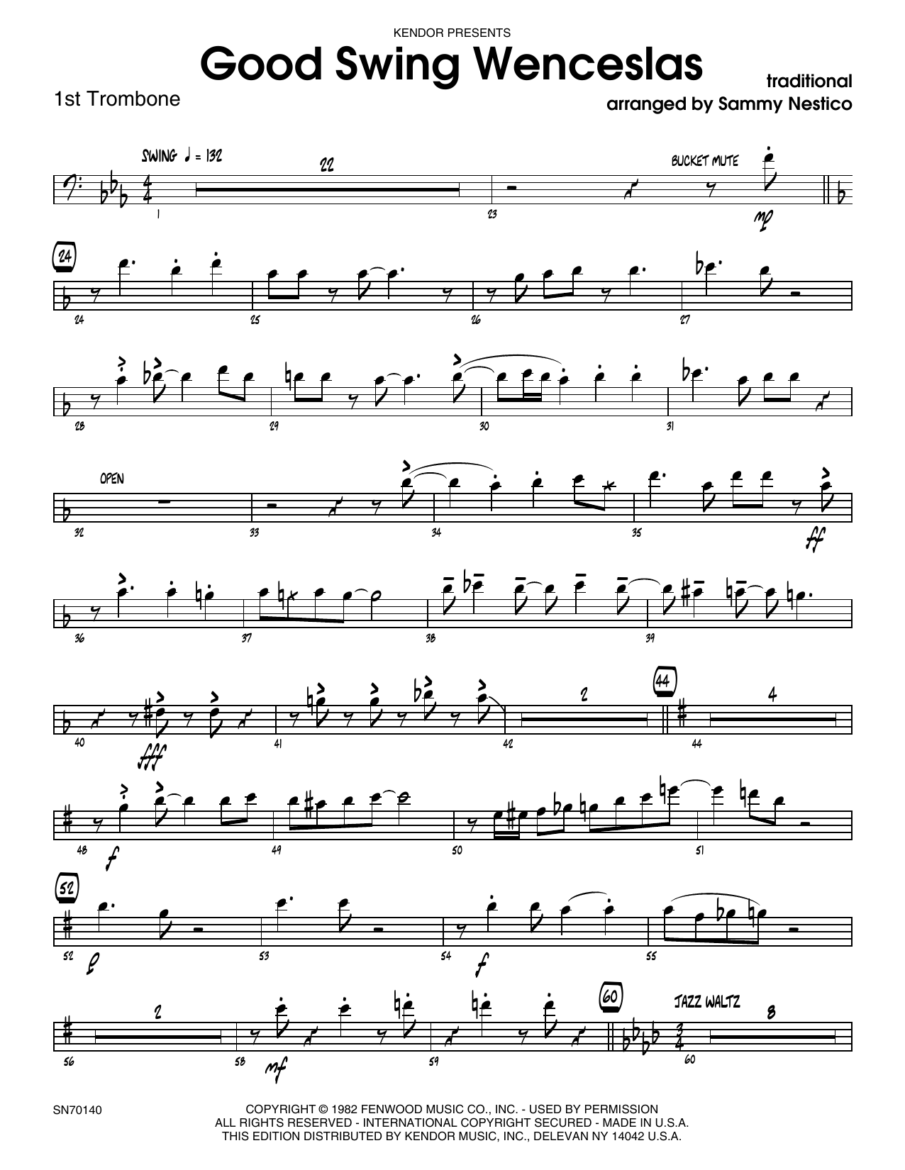 Download Sammy Nestico Good Swing Wenceslas - 1st Trombone Sheet Music