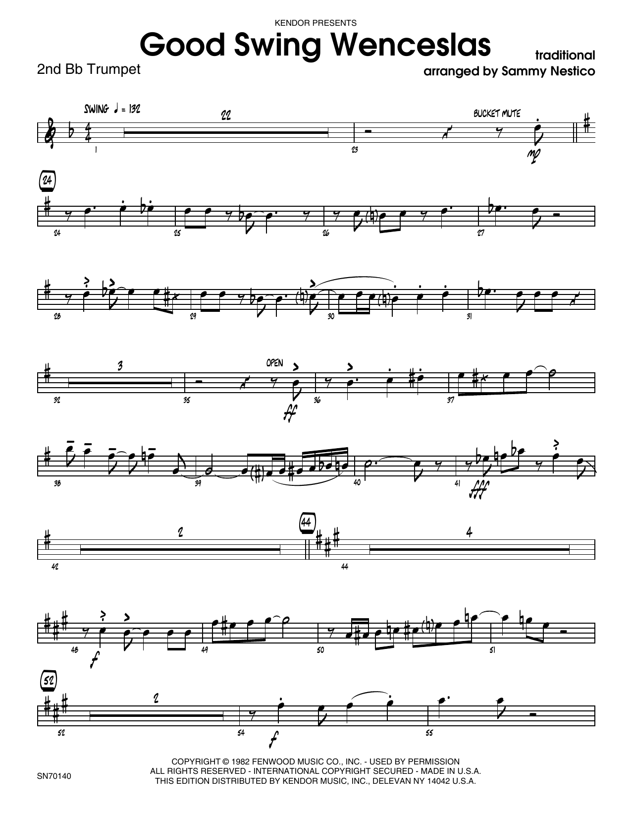 Download Sammy Nestico Good Swing Wenceslas - 2nd Bb Trumpet Sheet Music