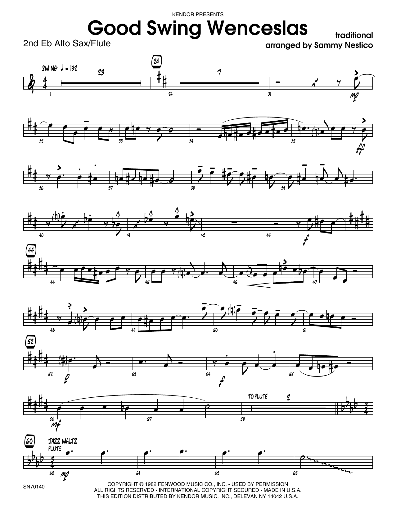 Download Sammy Nestico Good Swing Wenceslas - 2nd Eb Alto Saxo Sheet Music