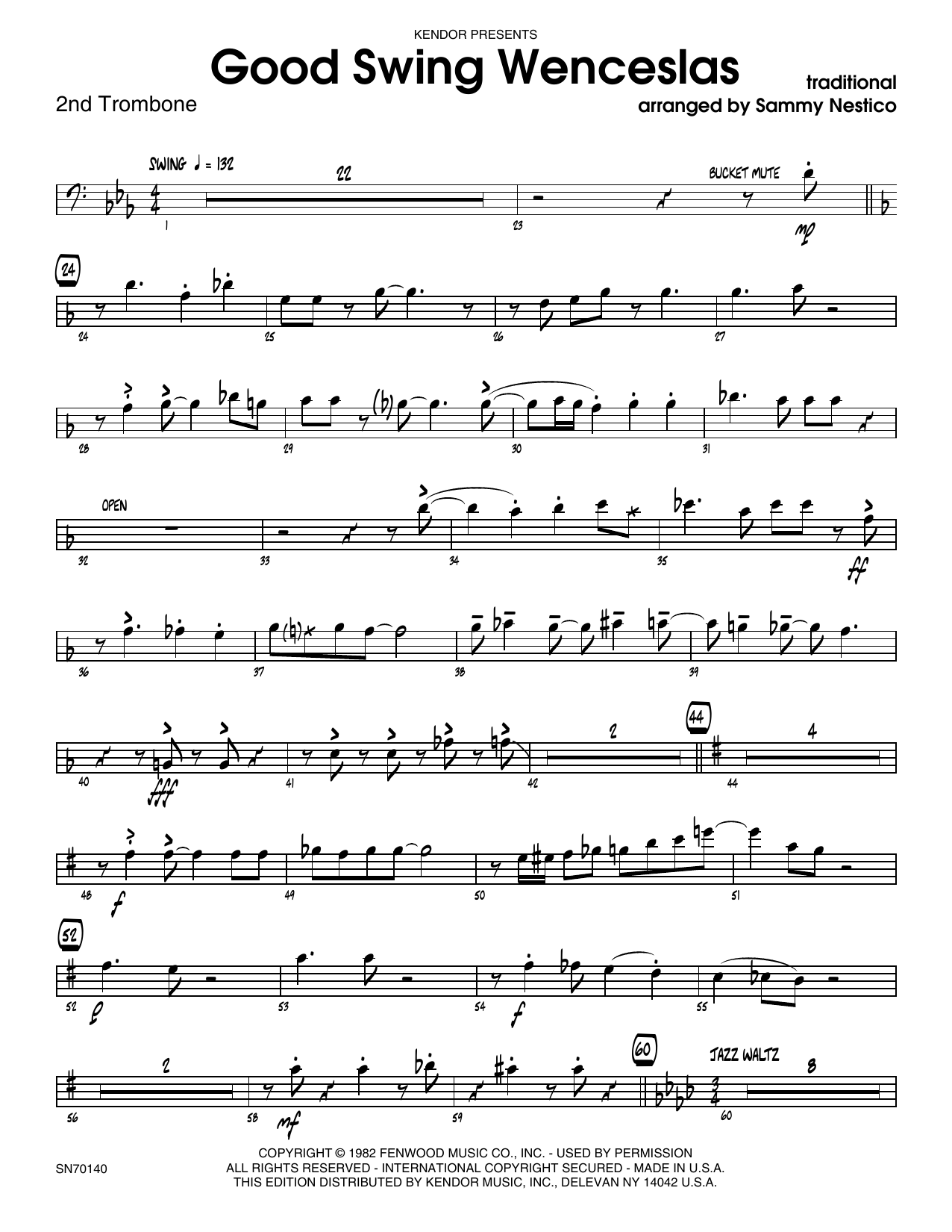 Download Sammy Nestico Good Swing Wenceslas - 2nd Trombone Sheet Music