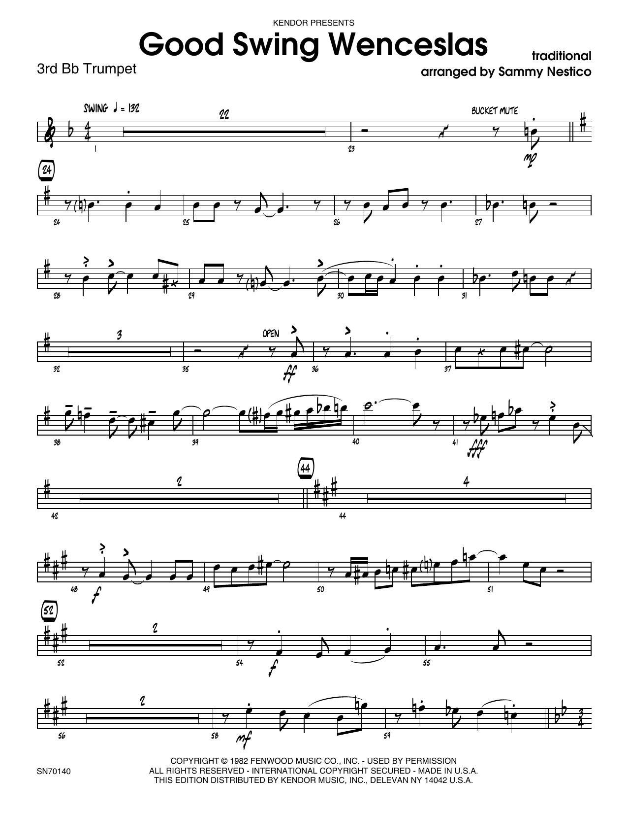 Download Sammy Nestico Good Swing Wenceslas - 3rd Bb Trumpet Sheet Music