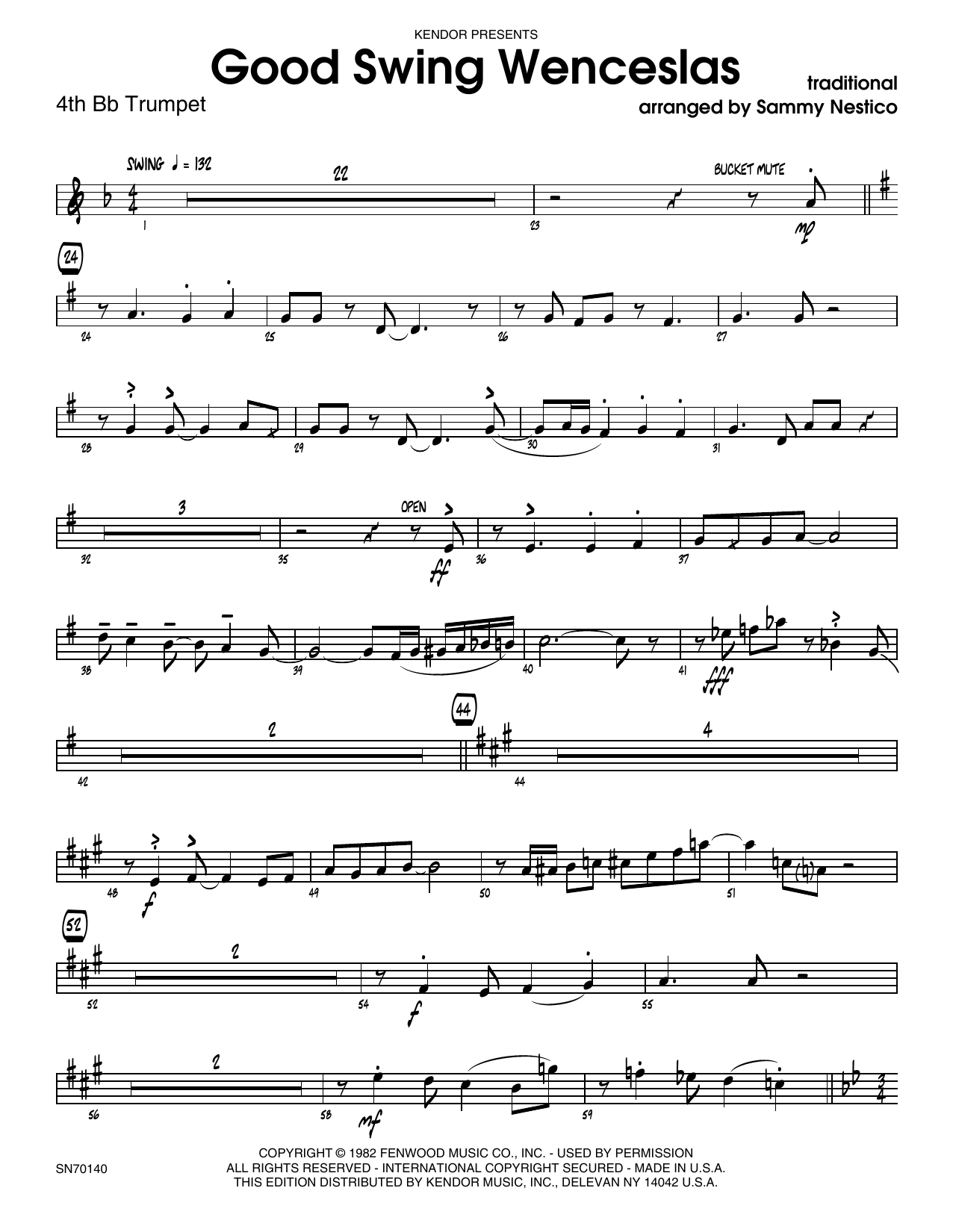 Download Sammy Nestico Good Swing Wenceslas - 4th Bb Trumpet Sheet Music