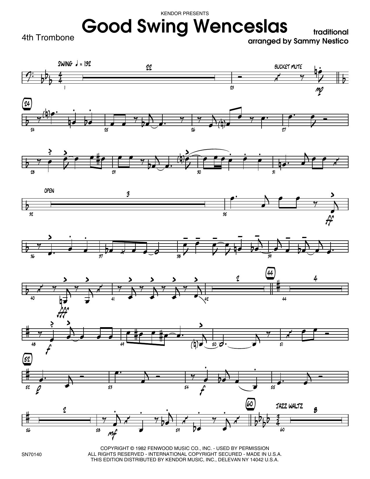 Download Sammy Nestico Good Swing Wenceslas - 4th Trombone Sheet Music
