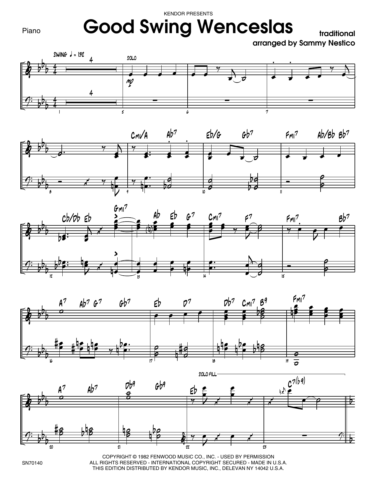 Download Sammy Nestico Good Swing Wenceslas - Piano Sheet Music