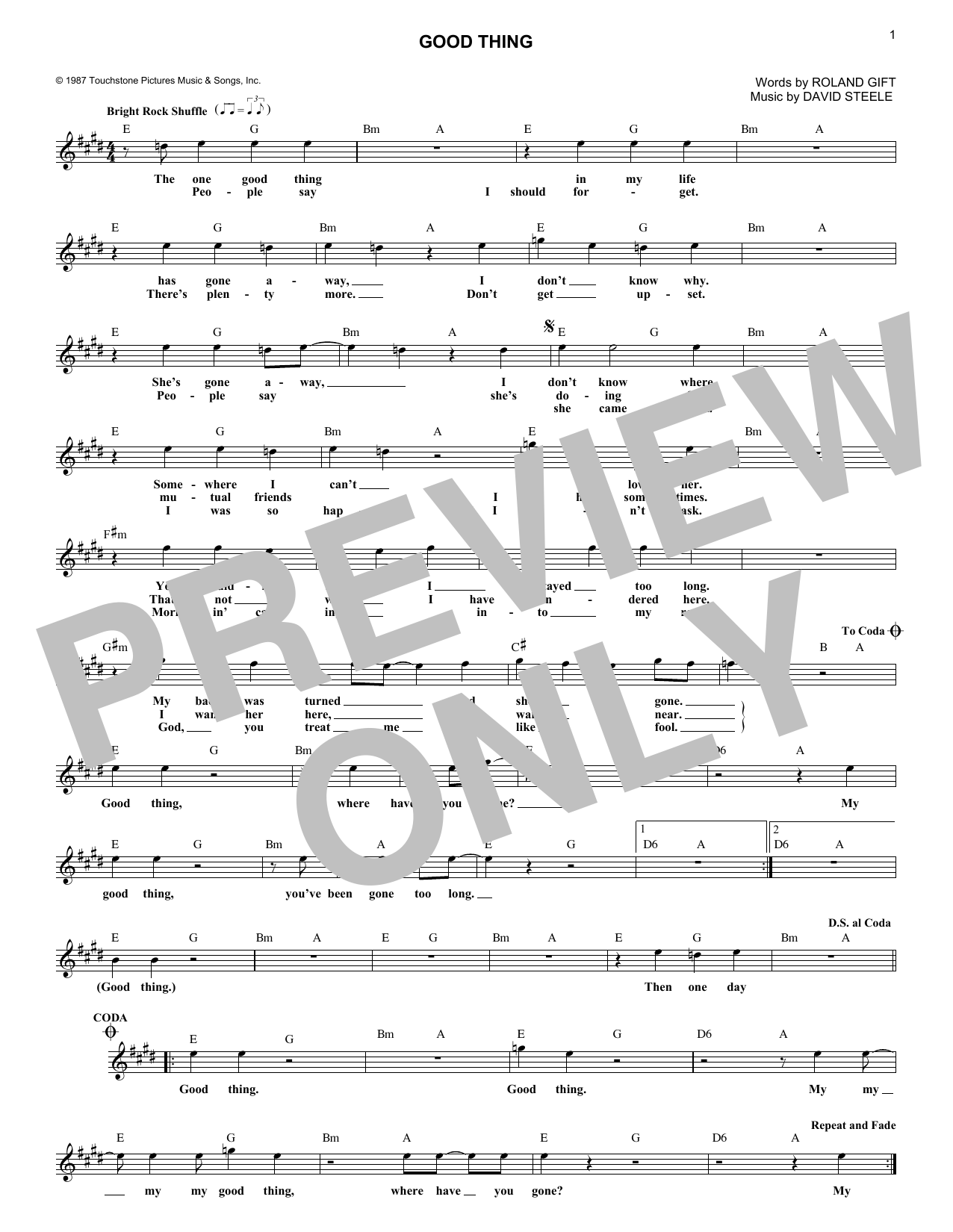 Download Fine Young Cannibals Good Thing Sheet Music