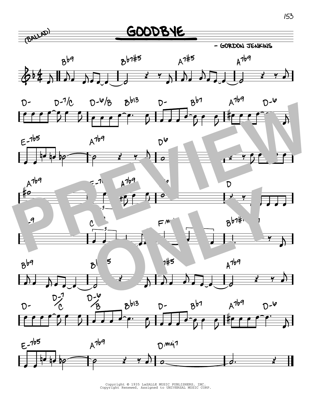Download Benny Goodman Goodbye Sheet Music