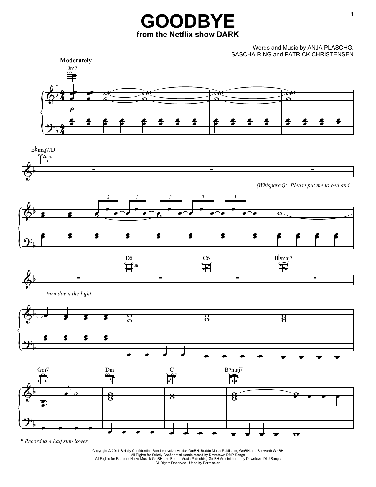 Download Apparat Goodbye (feat. Soap&Skin) (from the Net Sheet Music