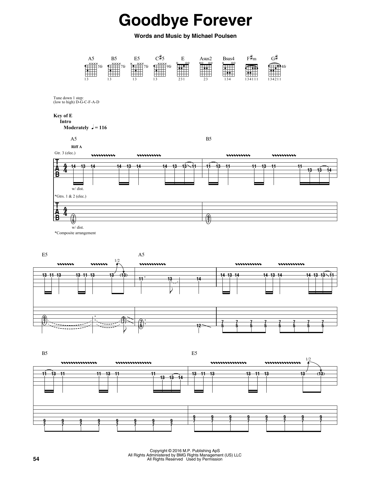 Download Volbeat Goodbye Forever Sheet Music