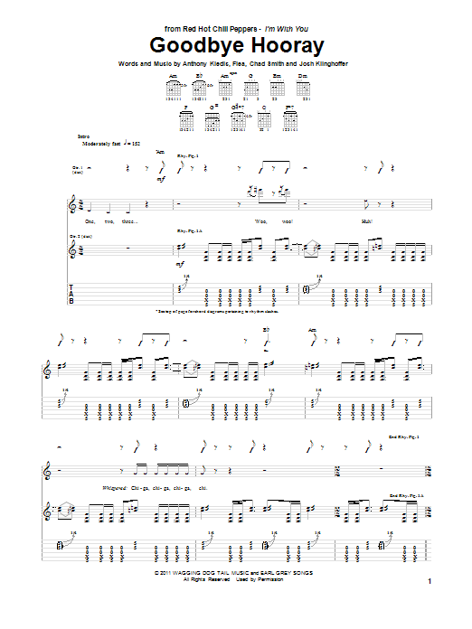 Download Red Hot Chili Peppers Goodbye Hooray Sheet Music