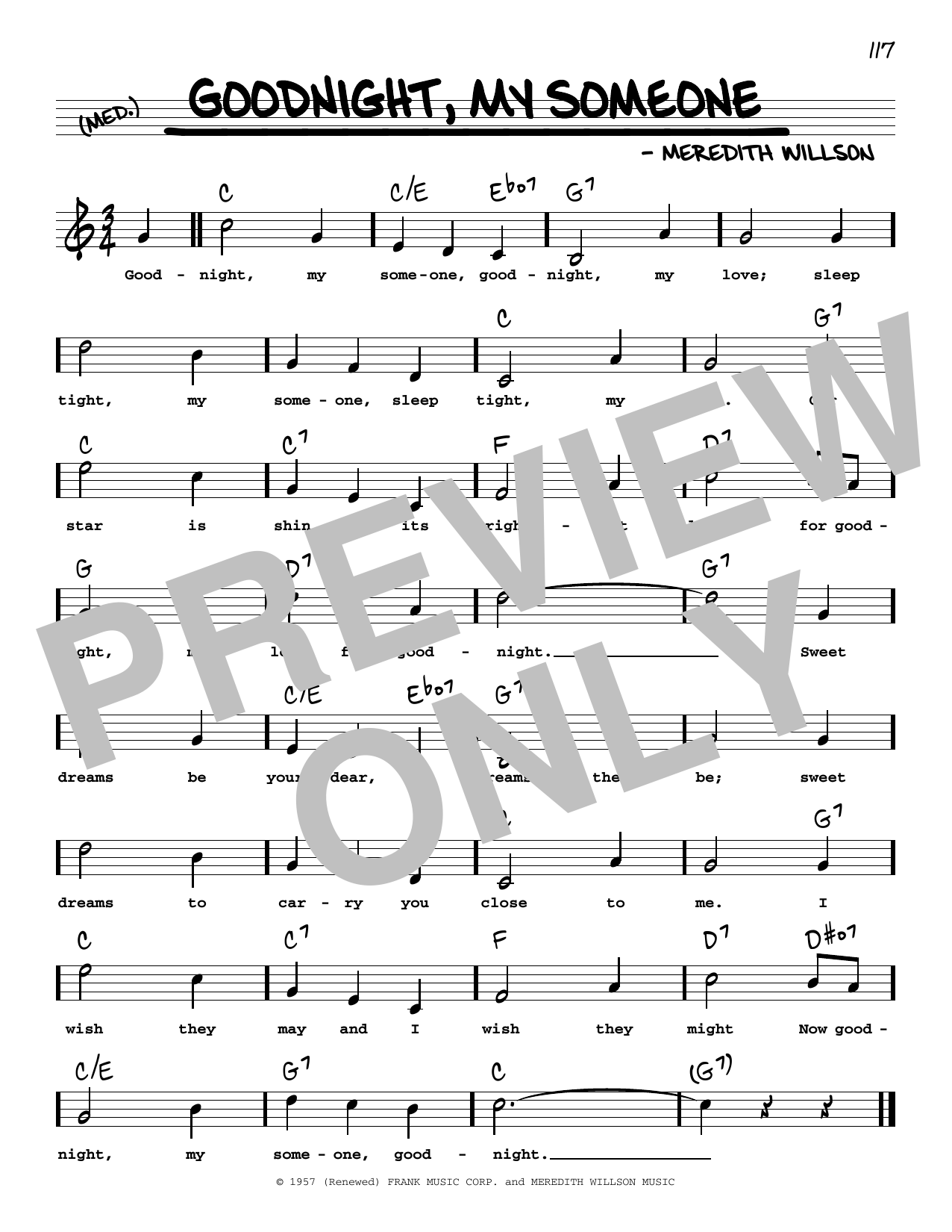 Download Meredith Willson Goodnight, My Someone (High Voice) (fro Sheet Music