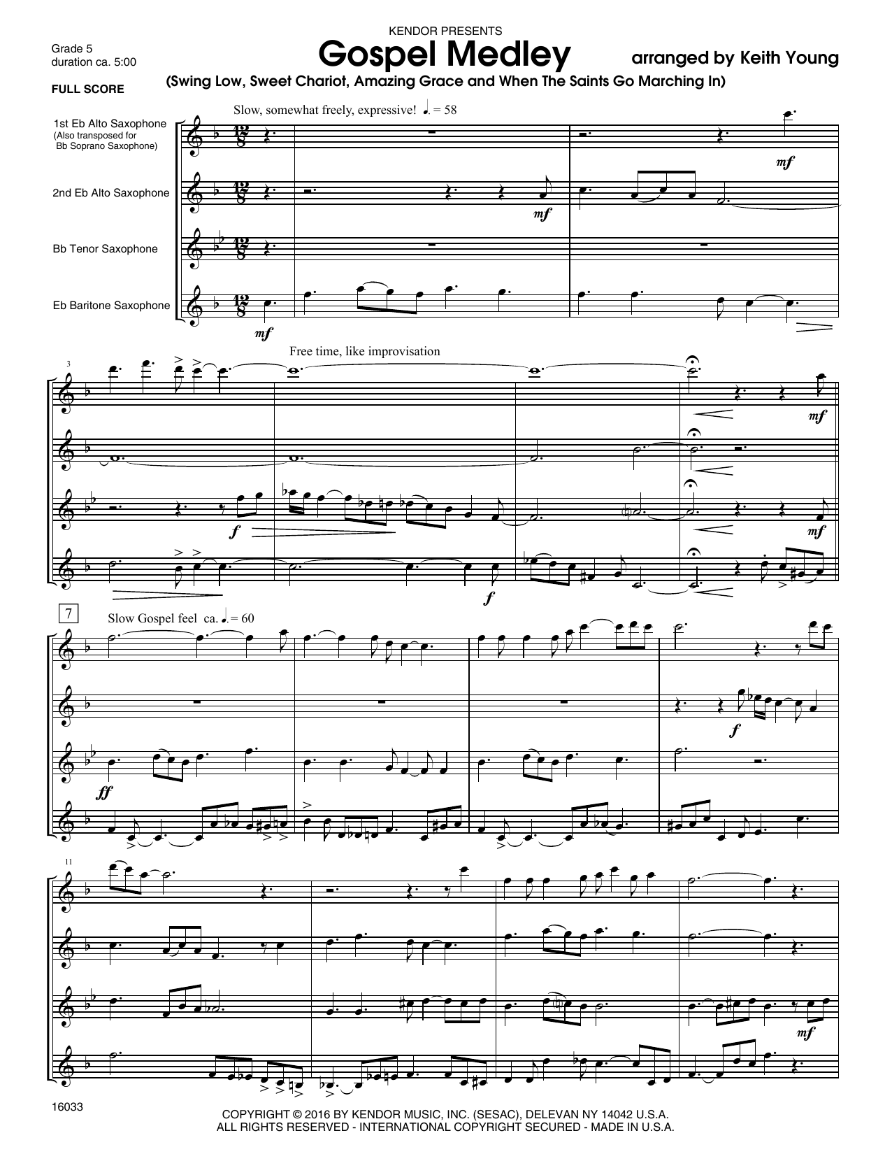 Download Keith Young Gospel Medley - Full Score Sheet Music