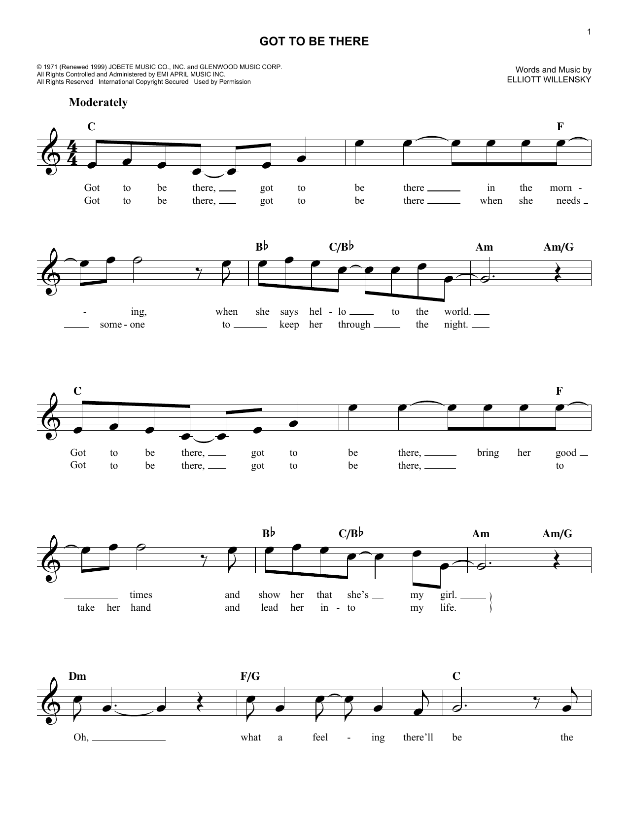 Download Michael Jackson Got To Be There Sheet Music