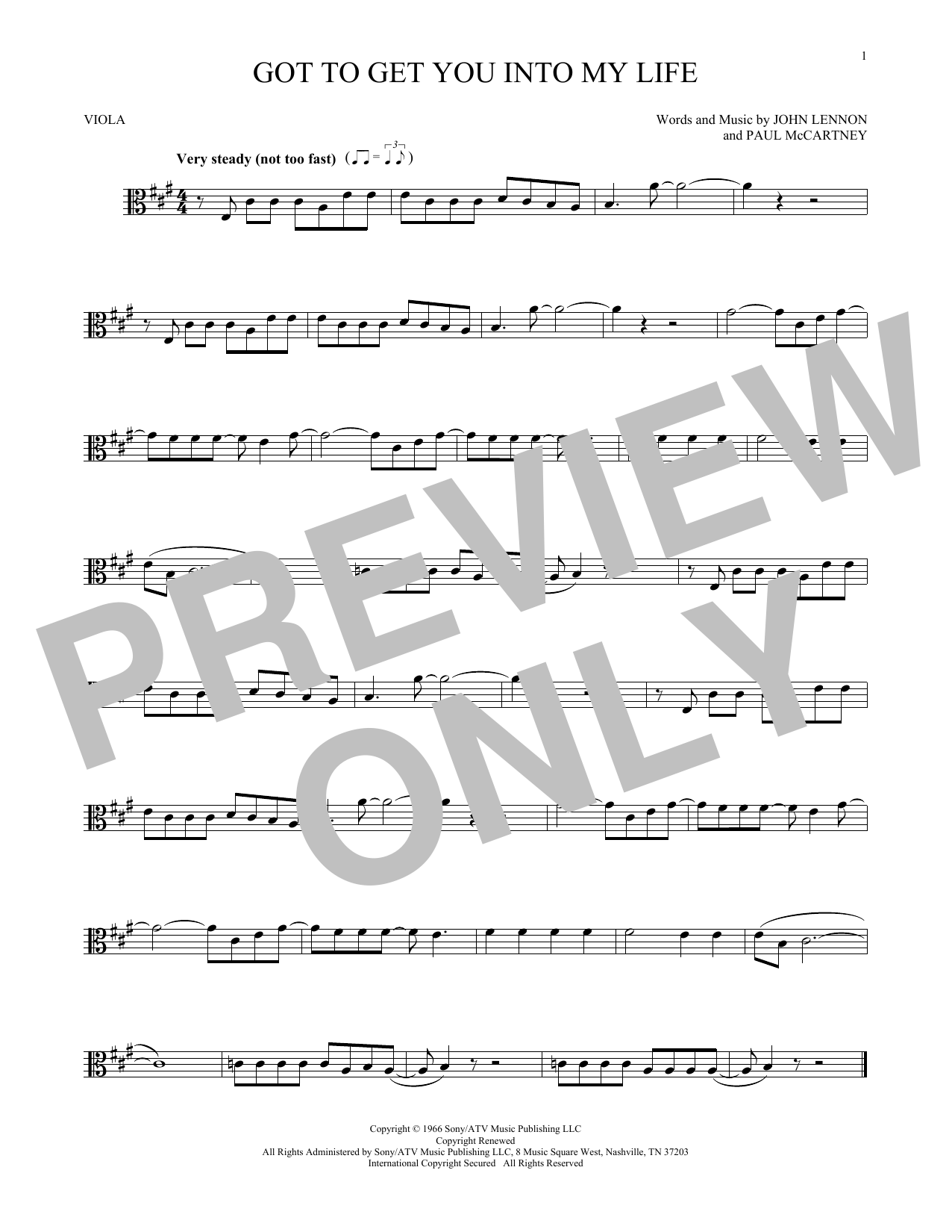 Download The Beatles Got To Get You Into My Life Sheet Music