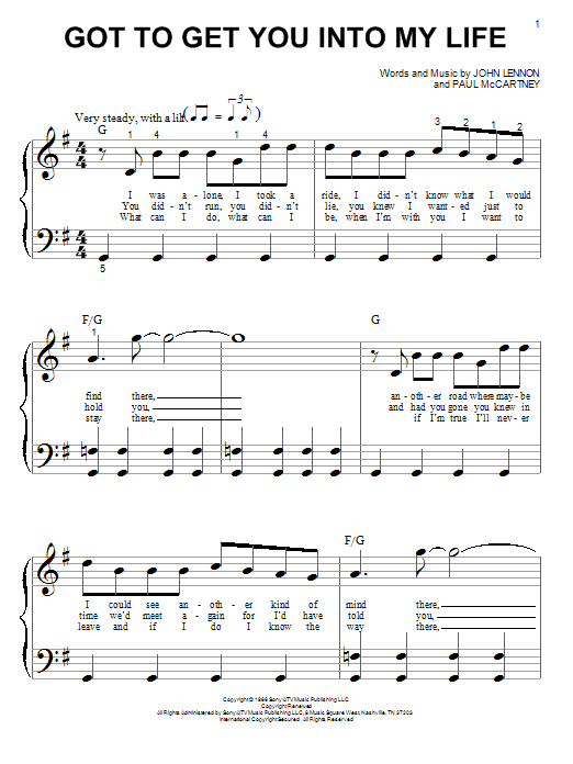 Download The Beatles Got To Get You Into My Life Sheet Music
