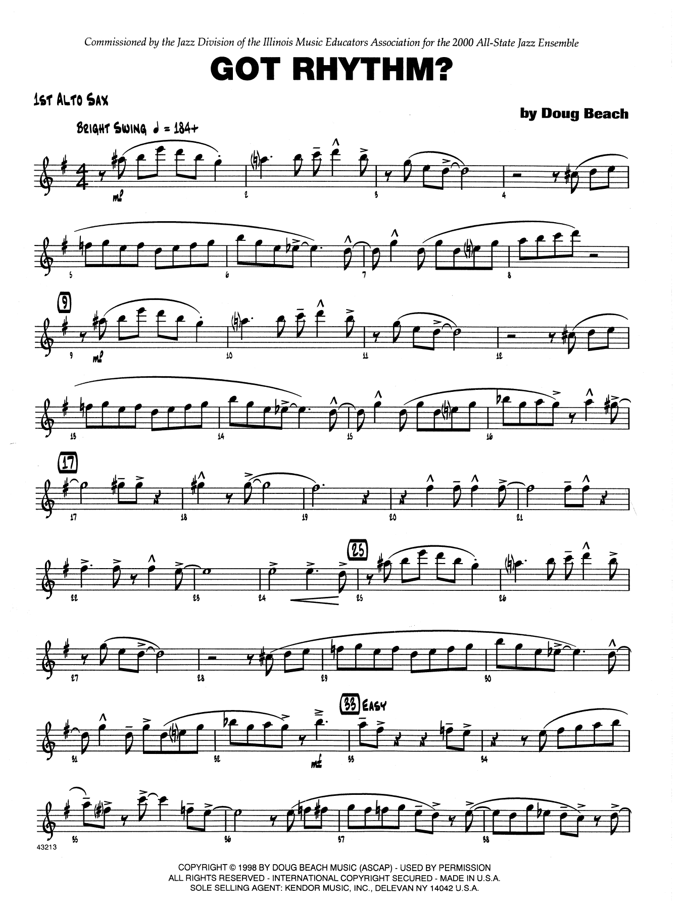 Download Doug Beach Got Rhythm? - Bass Clarinet 1 & 2 Sheet Music