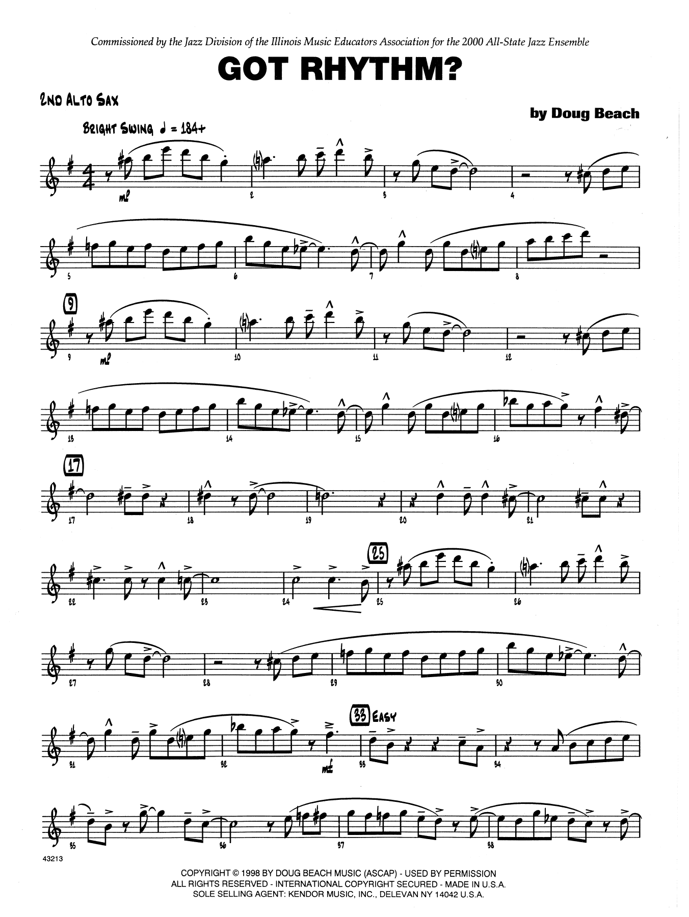 Download Doug Beach Got Rhythm? - Opt. Bass Clarinet Sheet Music