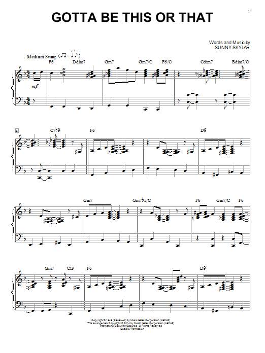 Download Benny Goodman Gotta Be This Or That Sheet Music
