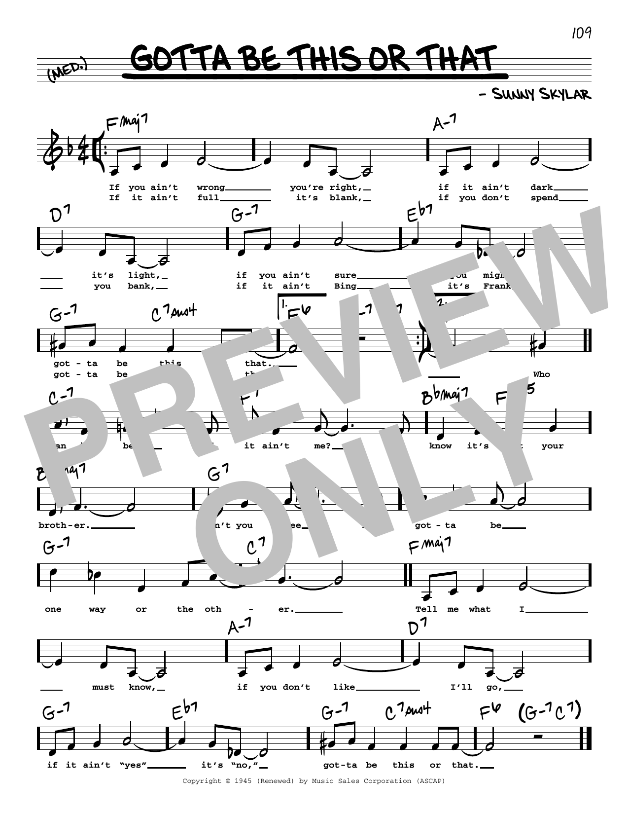 Benny Goodman and His Orchestra Gotta Be This Or That (Low Voice) sheet music notes printable PDF score