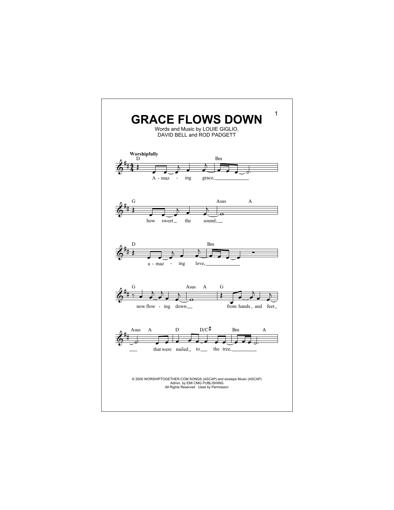 Download Passion Grace Flows Down Sheet Music