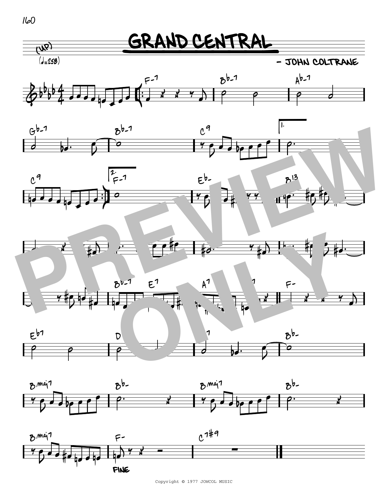 Download John Coltrane Grand Central [Reharmonized version] (a Sheet Music