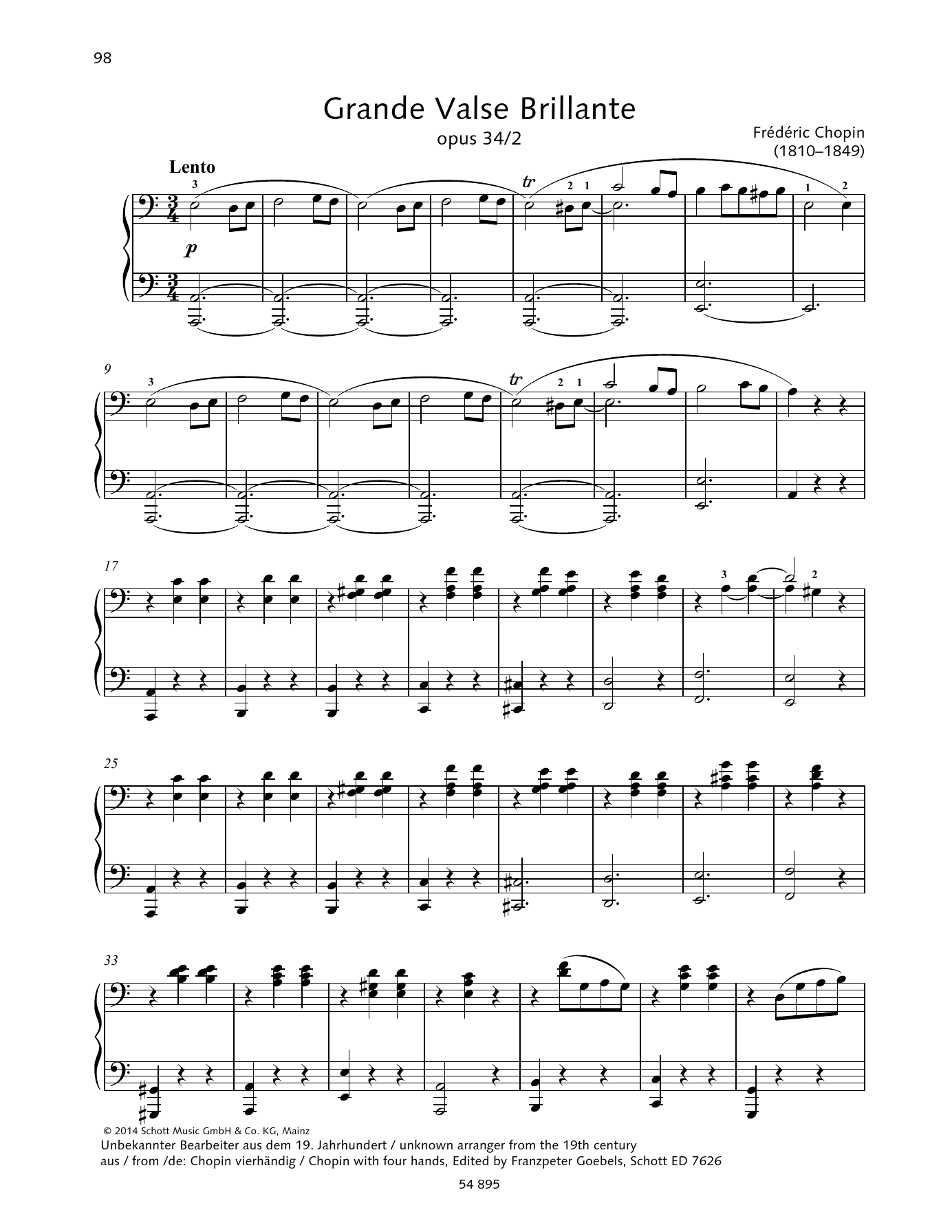 Download Frederic Chopin Grande Valse Brillante Sheet Music